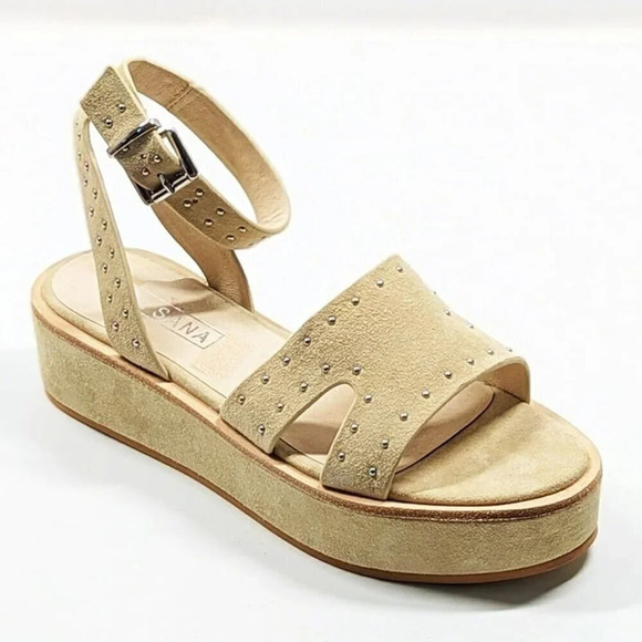 Sol Sana Women's Penelope Flatform Sandal Ecru Suede Stud Size 40 EU (MSRP $170) - Picture 1 of 10